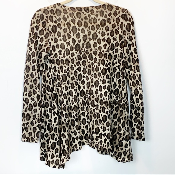 Criss Cross Leopard Print Cardigan - Picture 2 of 3